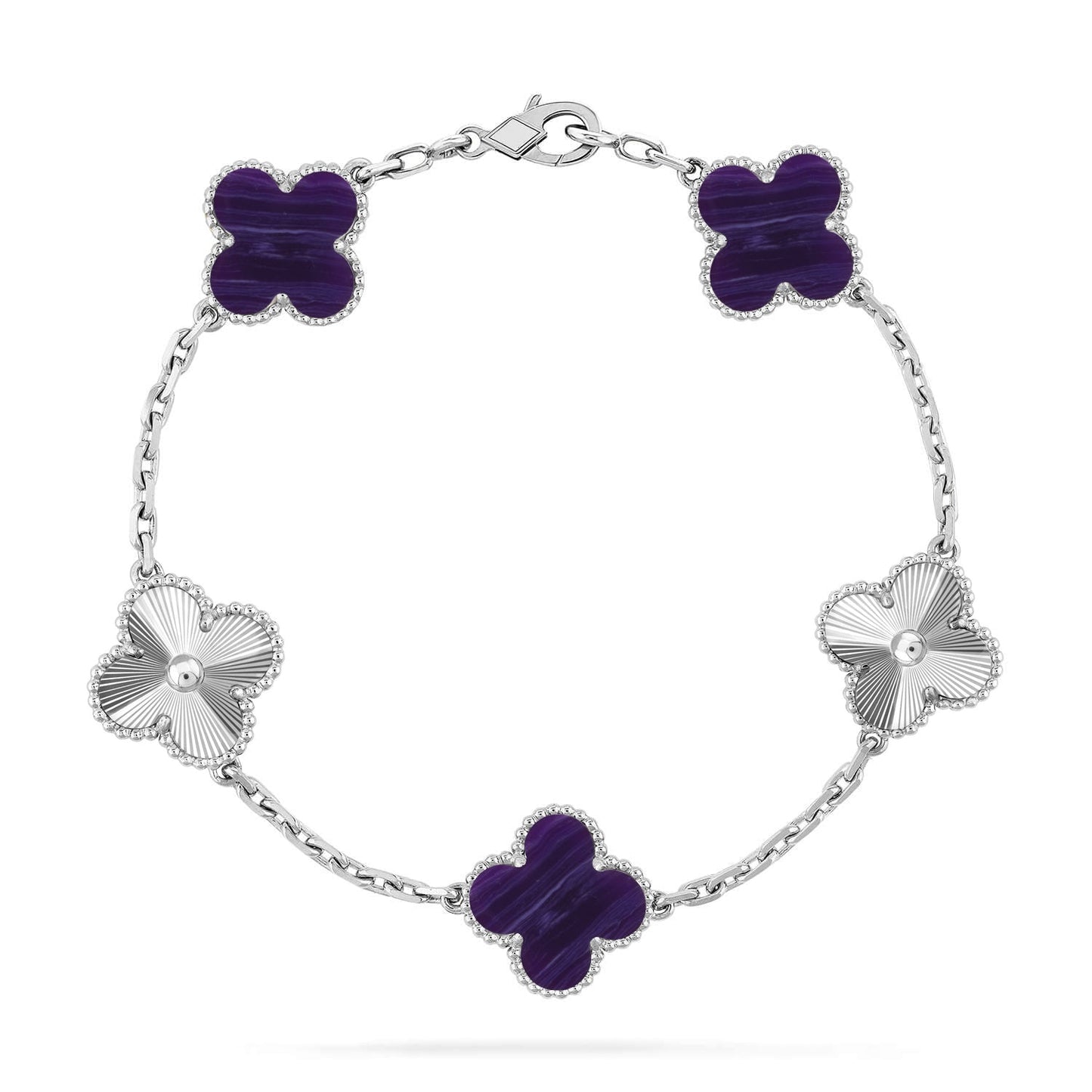 [Eternal Jewelry]CLOVER 5 MOTIF PURPLE STRIPES BRACELET COLLECTION
