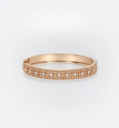 [Eternal jewelry]2026 WOVEN-PATTERN BRACELET SET WITH FULL DIAMOND INLAY THREE-COLORS
