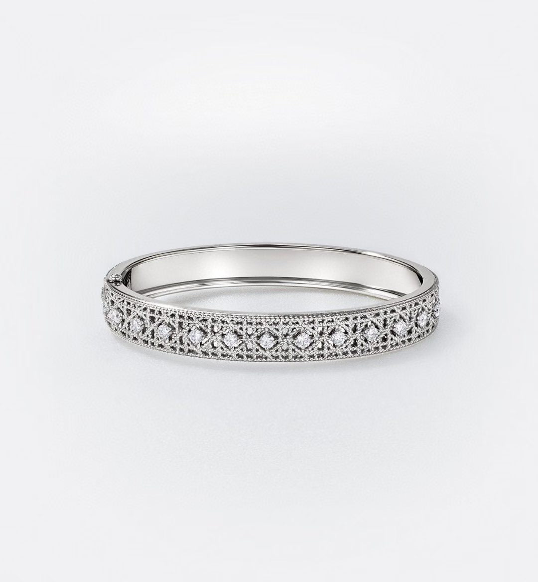 [Eternal jewelry]2026 WOVEN-PATTERN BRACELET SET WITH FULL DIAMOND INLAY THREE-COLORS