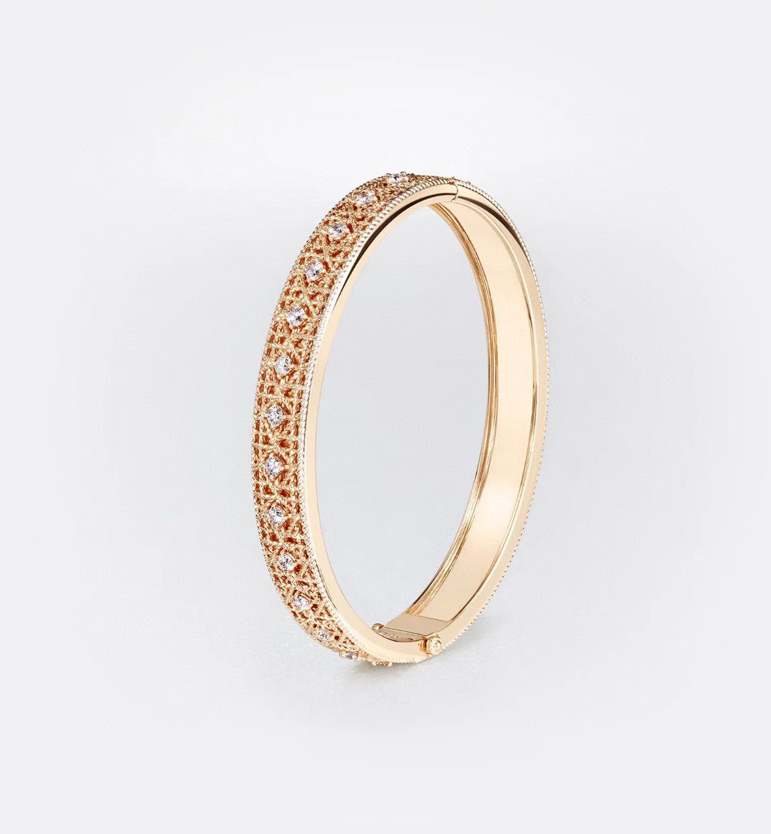 [Eternal jewelry]2026 WOVEN-PATTERN BRACELET SET WITH FULL DIAMOND INLAY THREE-COLORS
