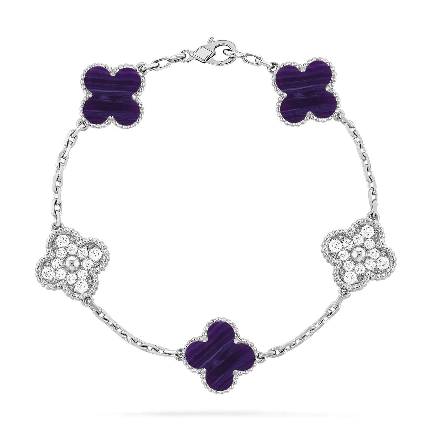 [Eternal Jewelry]CLOVER 5 MOTIF PURPLE STRIPES BRACELET COLLECTION