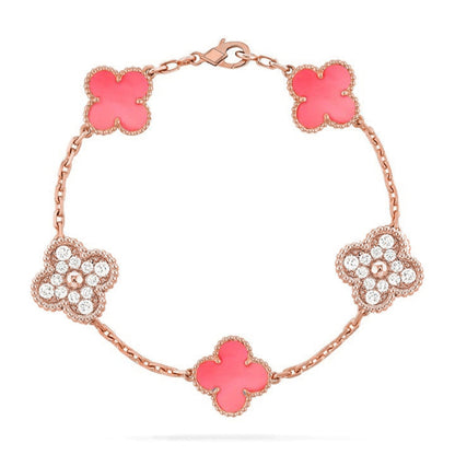 [Eternal Jewelry] CLOVER 5 MOTIFS  PINK MOP BRACELET COLLECTION