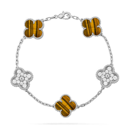 [Eternal Jewelry] CLOVER 5 MOTIFS TIGER EYE BRACELET COLLECTION