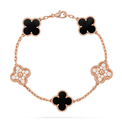 [Eternal Jewelry] CLOVER 5 MOTIF ONYXS BRACELET COLLECTION
