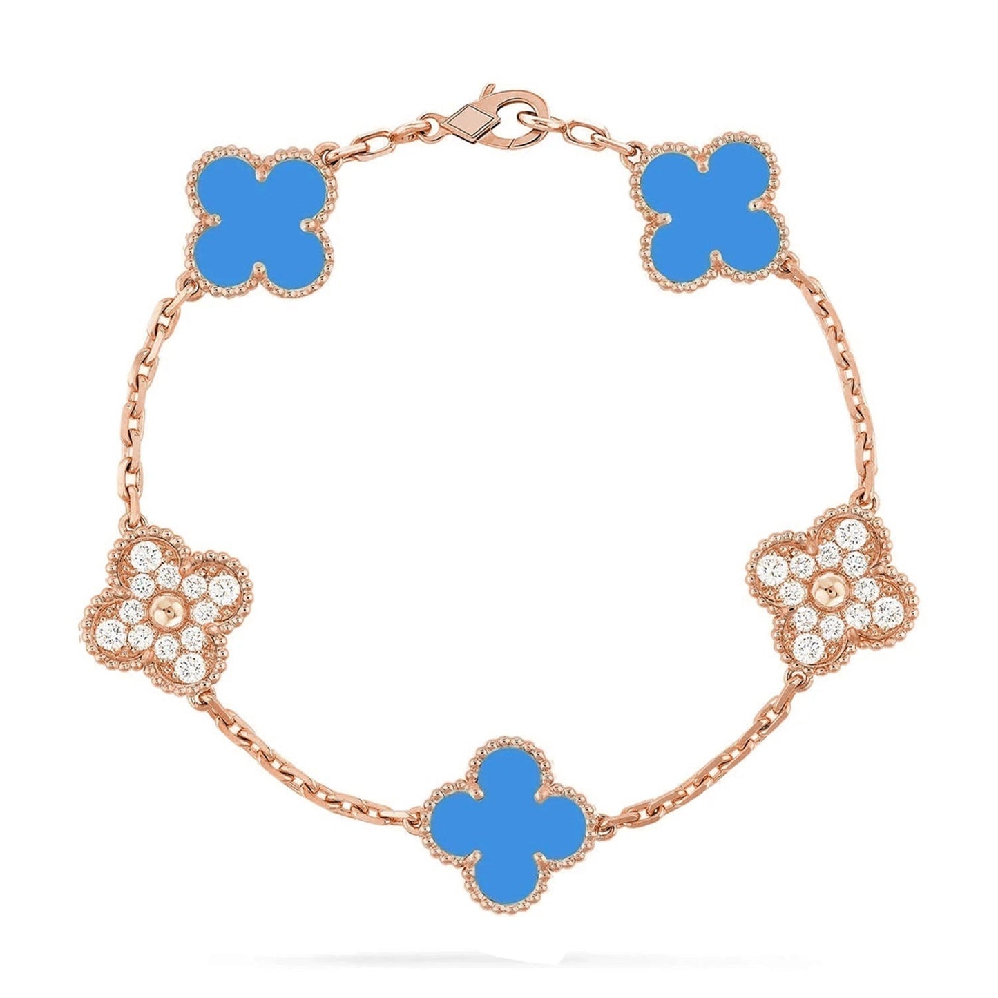 [Eternal Jewelry] CLOVER 5 MOTIF BLUE AGATE BRACELET COLLECTION