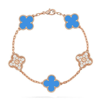 [Eternal Jewelry] CLOVER 5 MOTIF BLUE AGATE BRACELET COLLECTION