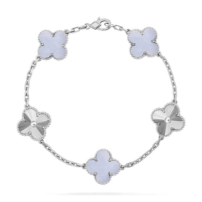 [Eternal Jewelry] CLOVER 5 MOTIF PURPLE CHALCEDONY BRACELET COLLECTION
