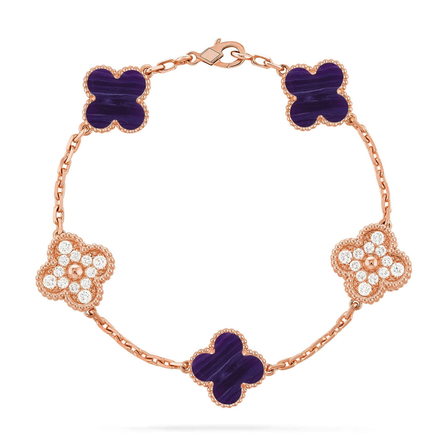 [Eternal Jewelry]CLOVER 5 MOTIF PURPLE STRIPES BRACELET COLLECTION
