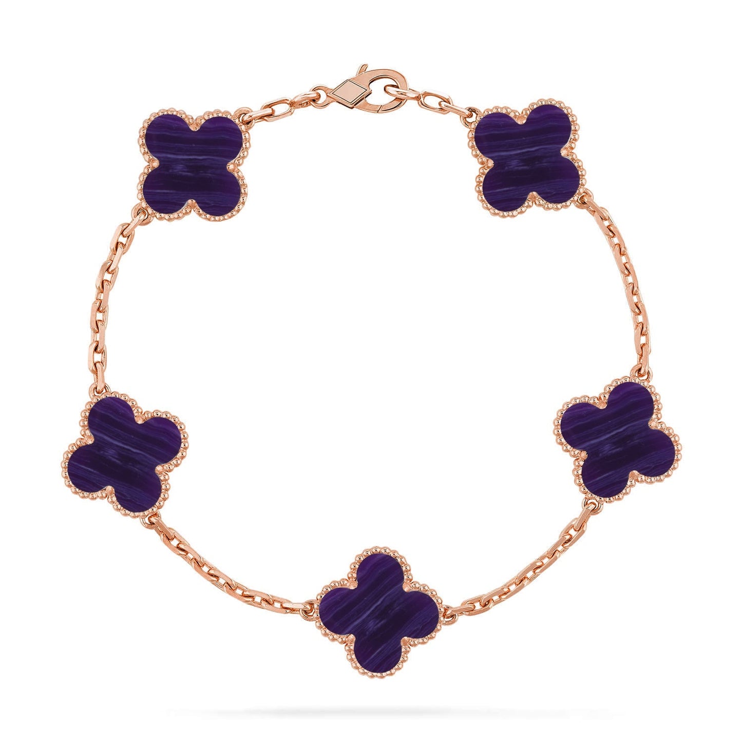 [Eternal Jewelry]CLOVER 5 MOTIF PURPLE STRIPES BRACELET COLLECTION