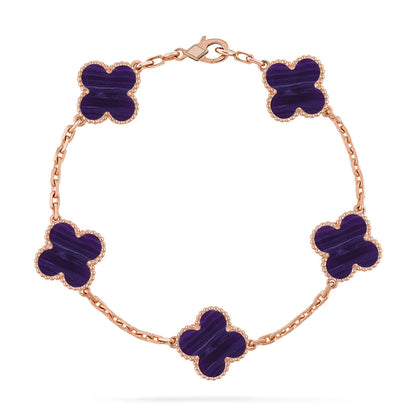 [Eternal Jewelry]CLOVER 5 MOTIF PURPLE STRIPES BRACELET COLLECTION