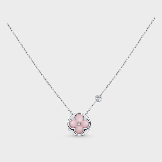 [Eternal Jewelry]SUN MOTIF PINK MOP SILVER BRACELET