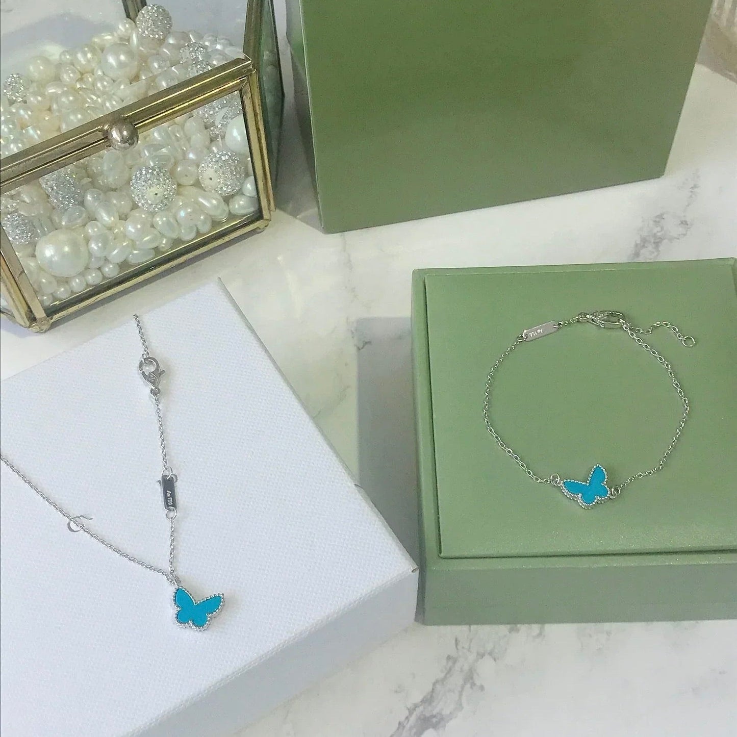 [Eternal Jewelry]BUTTERFLY TURQUOISE BUTTERFLY BRACELET SILVER