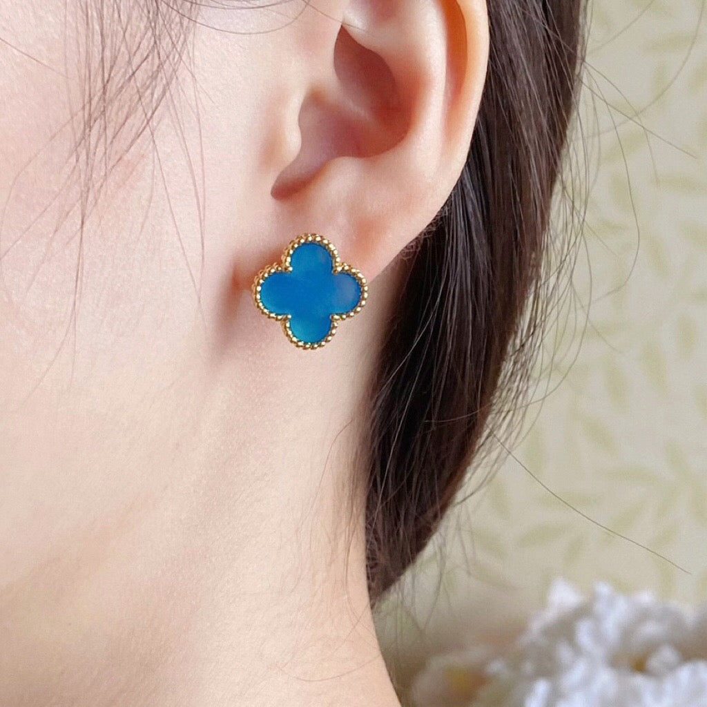 [Eternal Jewellery] Clover Medium 15mm Turquoise Earrings