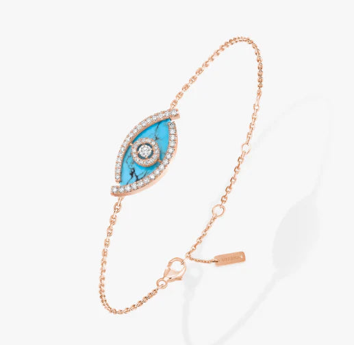[Eternal jewelry]M LUCKY EYE TURQUOISE ROSE GOLD BRACELET