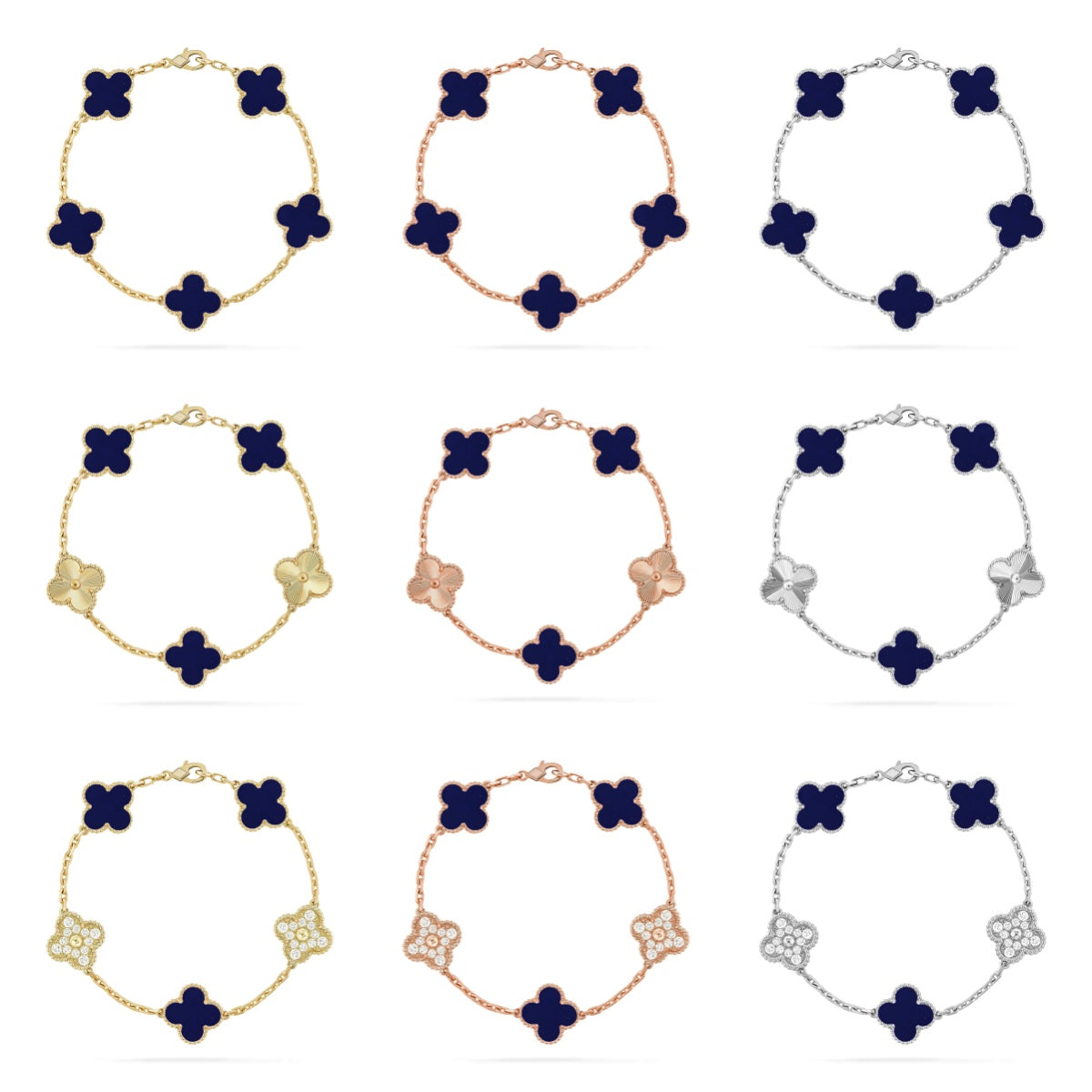 [Eternal Jewelry]CLOVER 5 MOTIF PURPLE STRIPES BRACELET COLLECTION