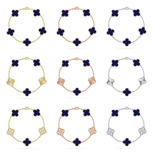 [Eternal Jewelry]CLOVER 5 MOTIF PURPLE STRIPES BRACELET COLLECTION