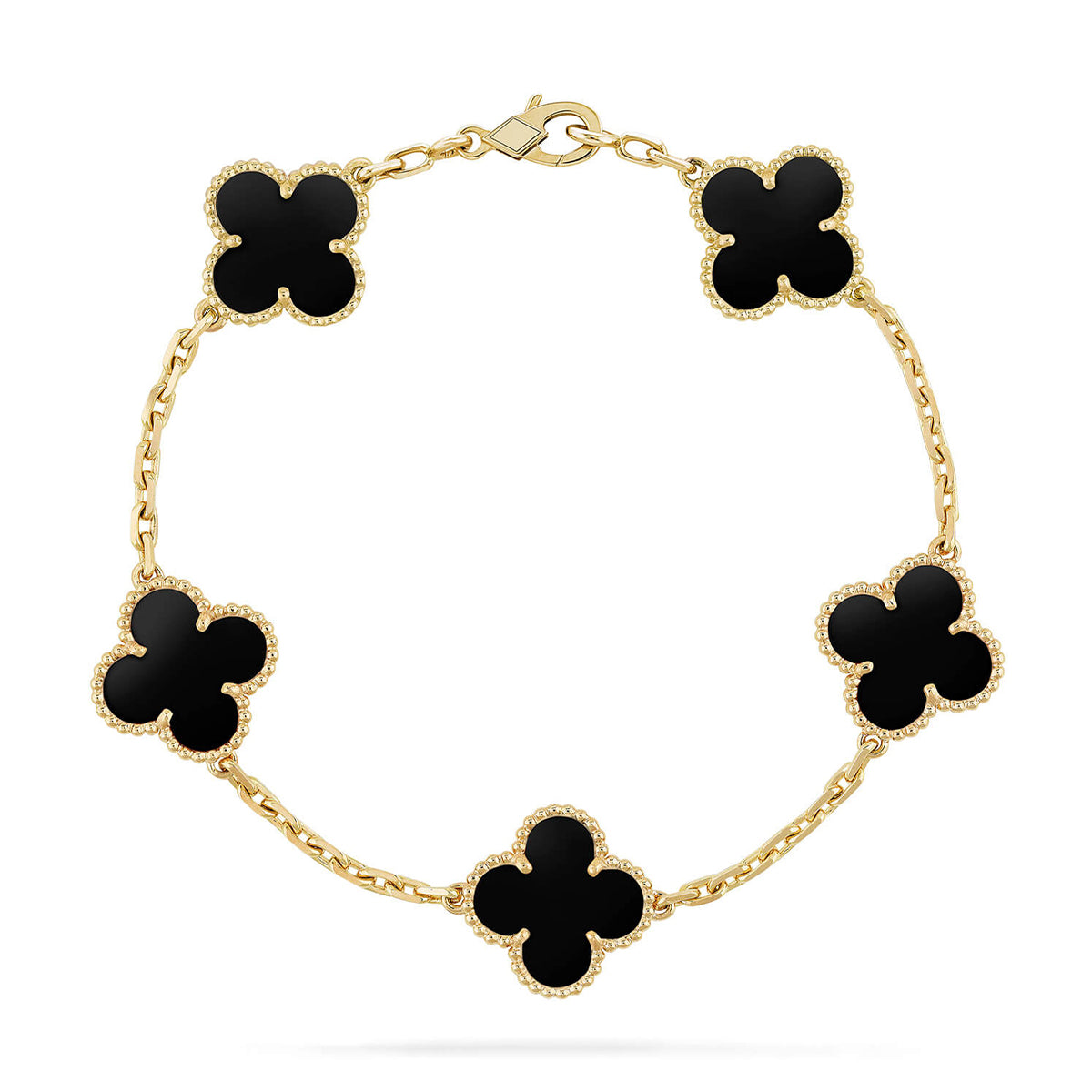 [Eternal Jewelry] CLOVER 5 MOTIF ONYXS BRACELET COLLECTION
