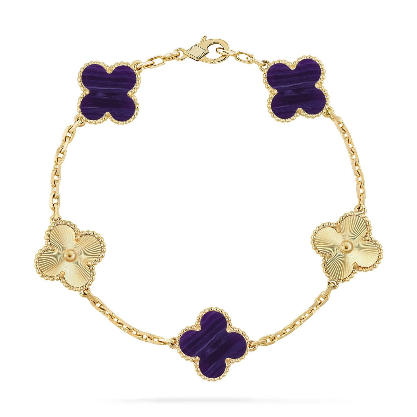 [Eternal Jewelry]CLOVER 5 MOTIF PURPLE STRIPES BRACELET COLLECTION