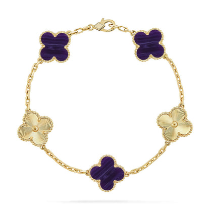 [Eternal Jewelry]CLOVER 5 MOTIF PURPLE STRIPES BRACELET COLLECTION