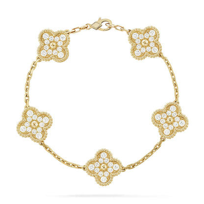 [Eternal Jewelry] CLOVER 5 MOTIF FULL DIAMOND BRACELET COLLECTION