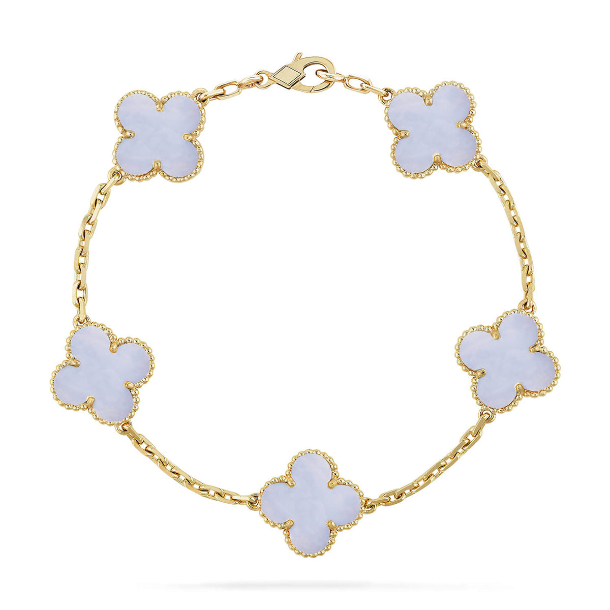 [Eternal Jewelry] CLOVER 5 MOTIF PURPLE CHALCEDONY BRACELET COLLECTION