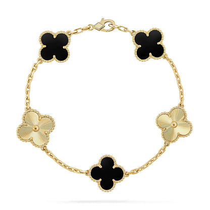 [Eternal Jewelry] CLOVER 5 MOTIF ONYXS BRACELET COLLECTION