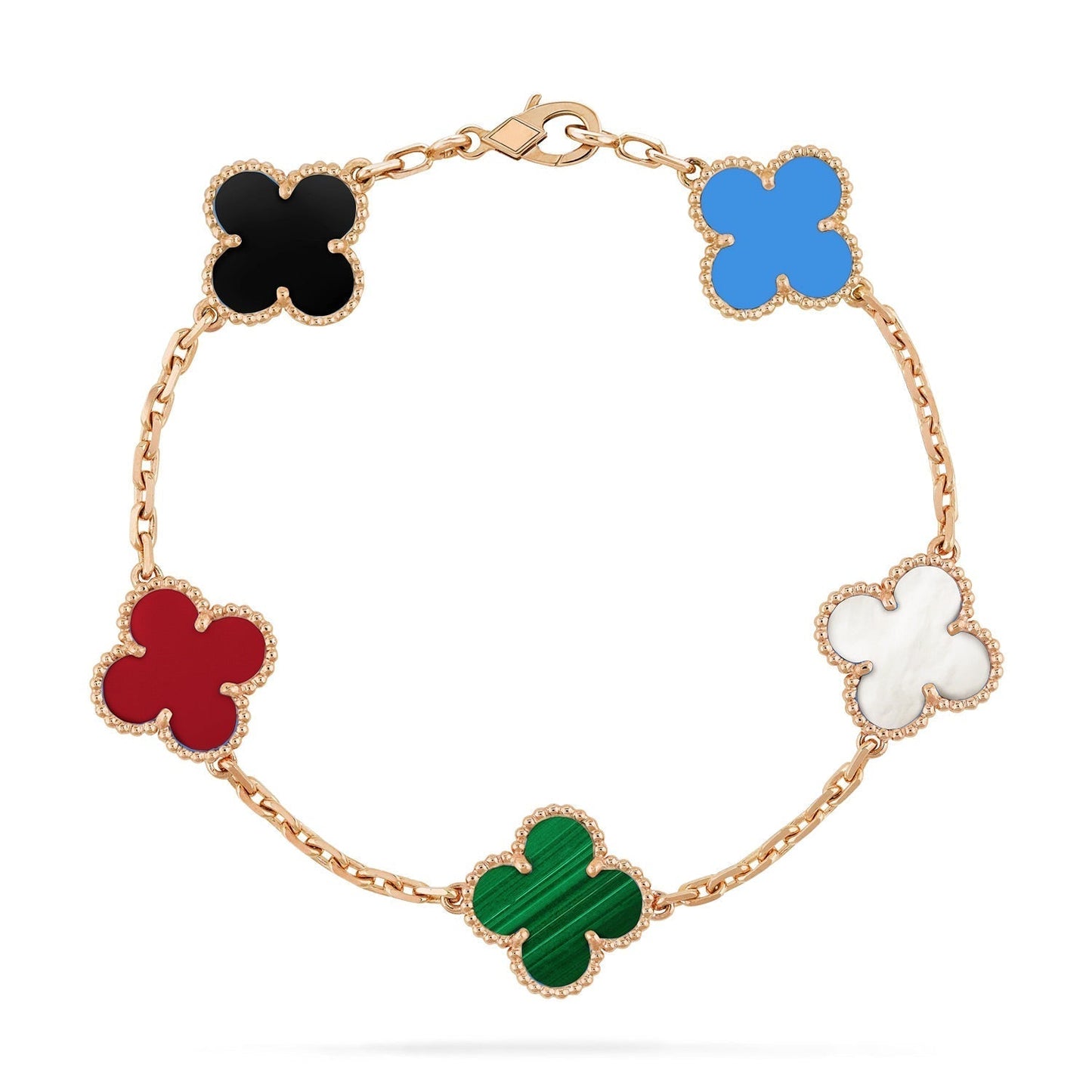 [Eternal Jewelry]CLOVER 5 MOTIFS MULTICOLOR BRACELET