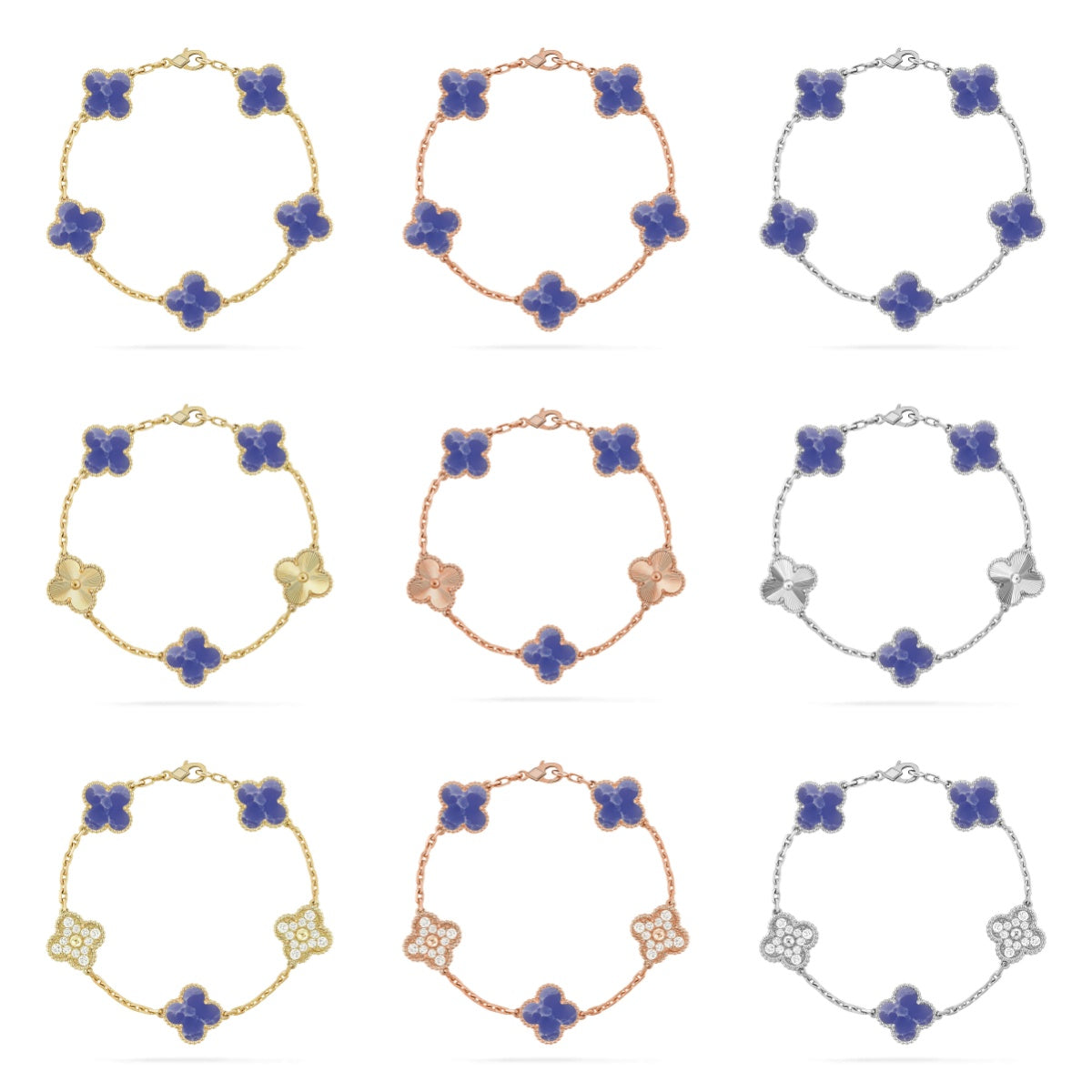 [Eternal Jewelry]CLOVER 5 MOTIF BLUE VEINS BRACELET COLLECTION