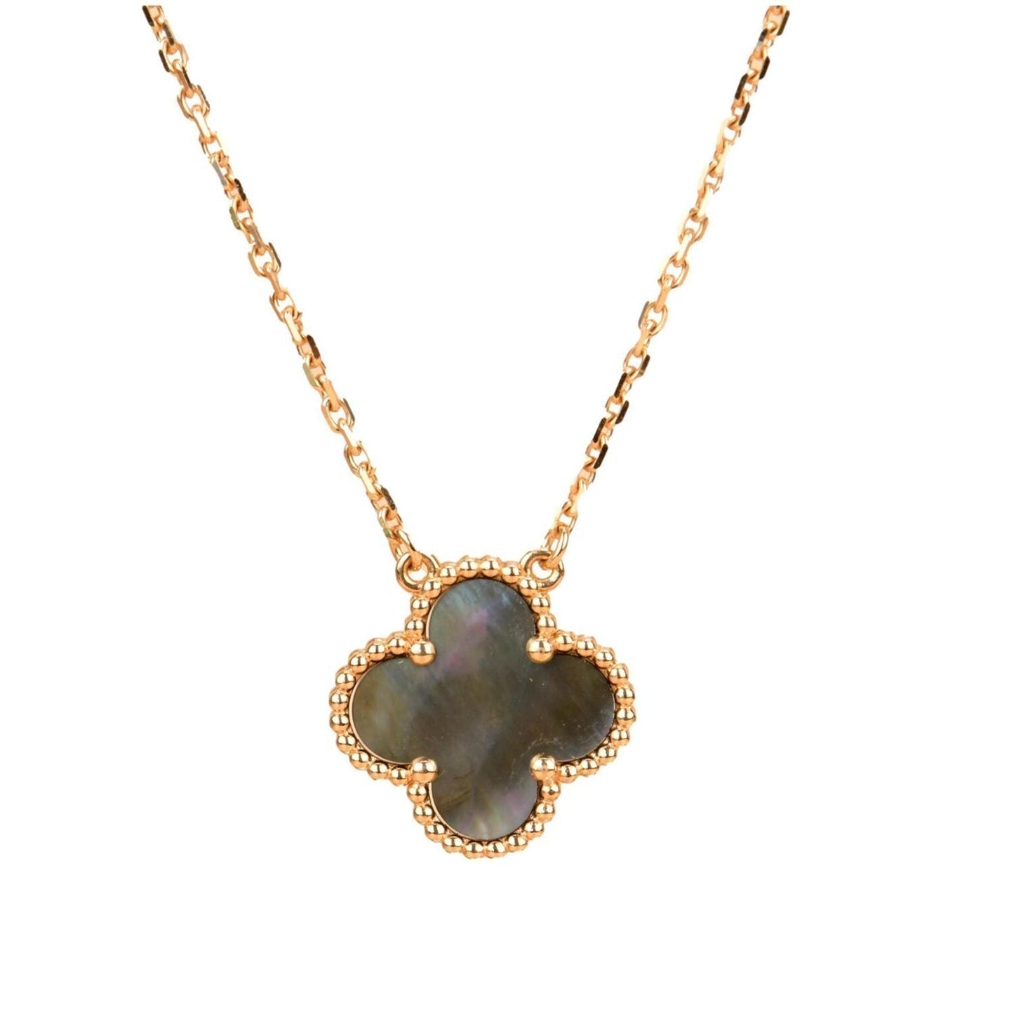 [Eternal Jewelry]CLOVER 15MM  GRAY MOTHER OF PEARL NECKLACE