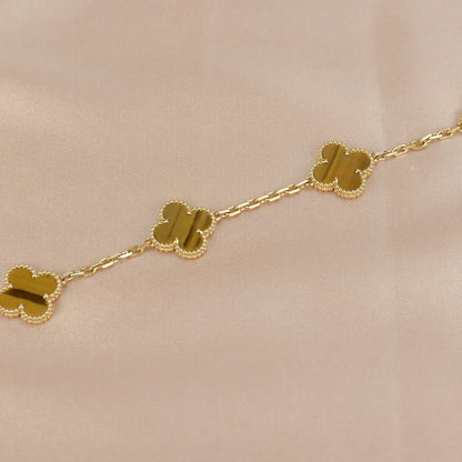 [Eternal Jewelry] CLOVER 5 MOTIFS TIGER EYE BRACELET COLLECTION