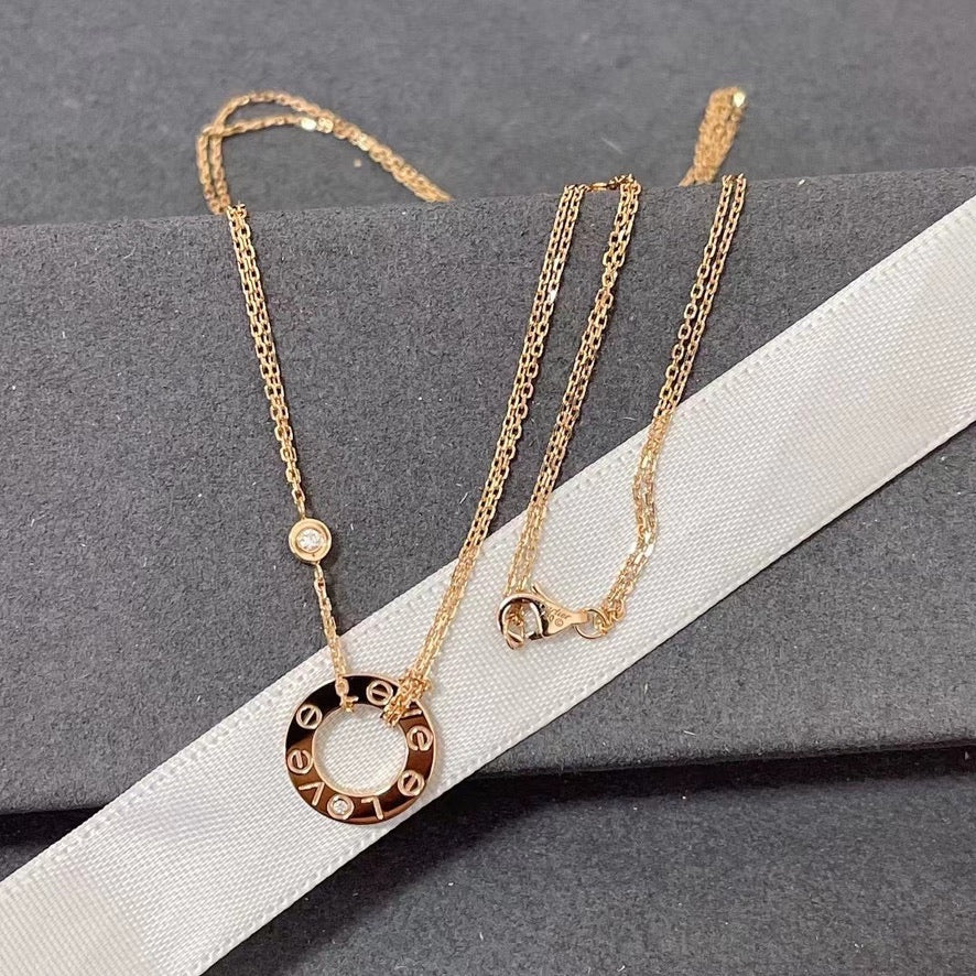 [Eternal Jewelry]LOVE NECKLACE 16MM 2 DIAMONDS