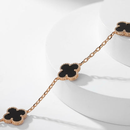 [Eternal Jewelry]CLOVER 10 MOTIFS ONYX NECKLACE