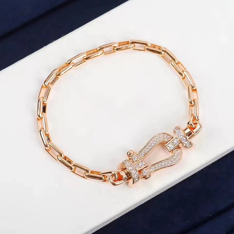 [Eternal Jewelry]FORCE LARGE HORSESHOE CLASP  METAL BRACELET