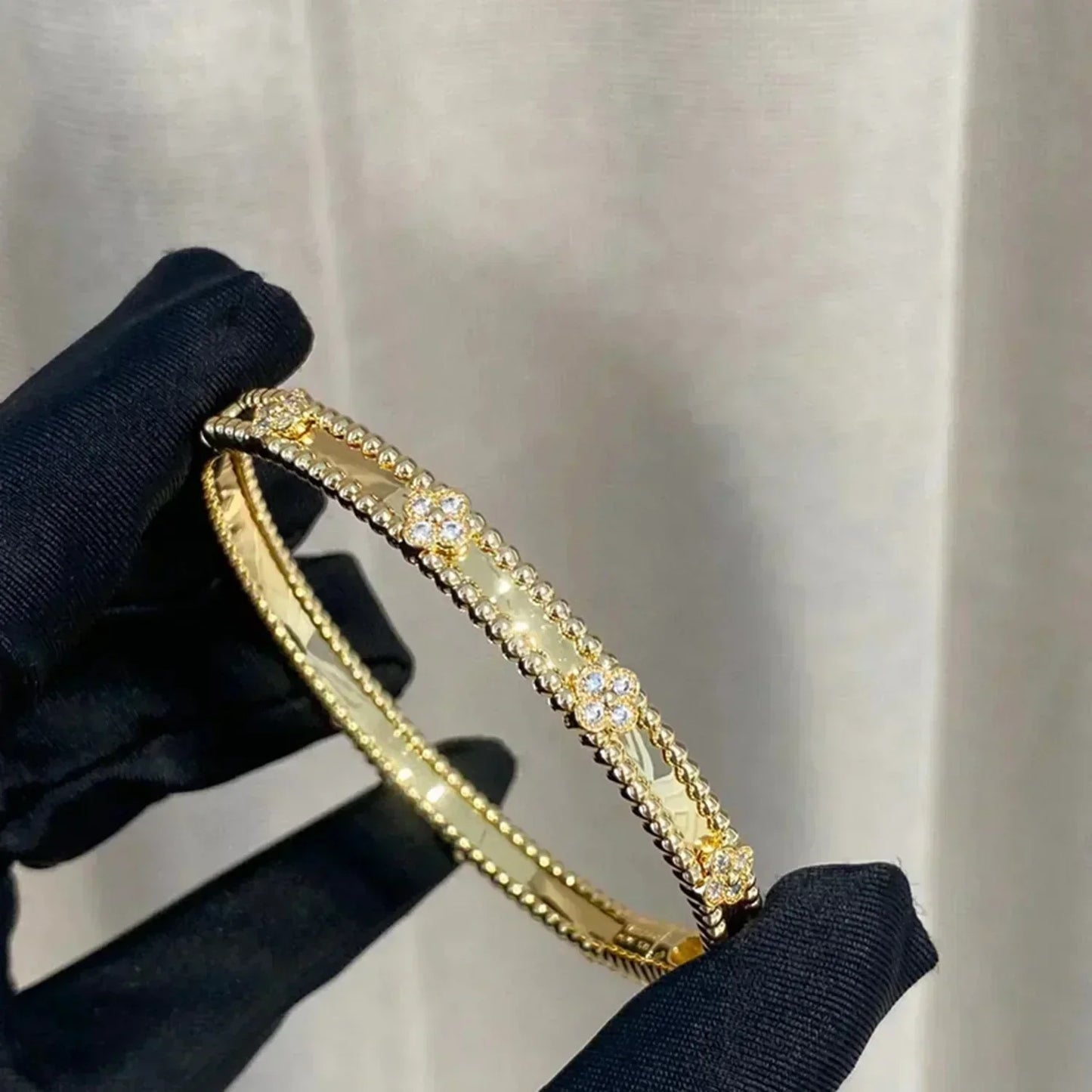 [Eternal Jewelry]CLOVER BRACELET 4MM DIAMONDS