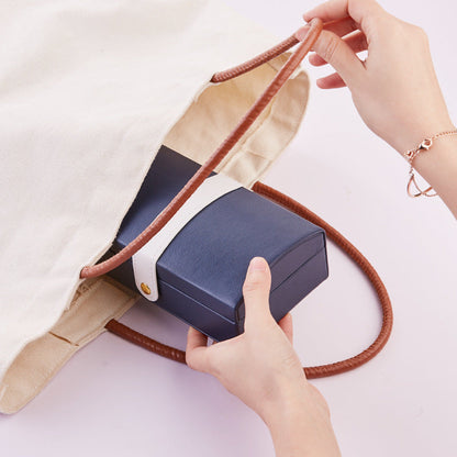 上質なPUレザー製携帯用ジュエリーボックス