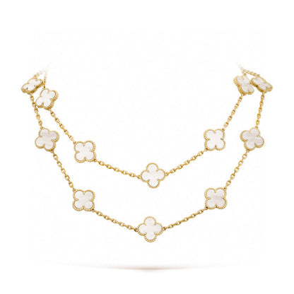 [Eternal Jewelry]CLOVER 20 MOTIFS WHITE MOP NECKLACE