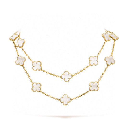 [Eternal Jewelry]CLOVER 20 MOTIFS WHITE MOP NECKLACE