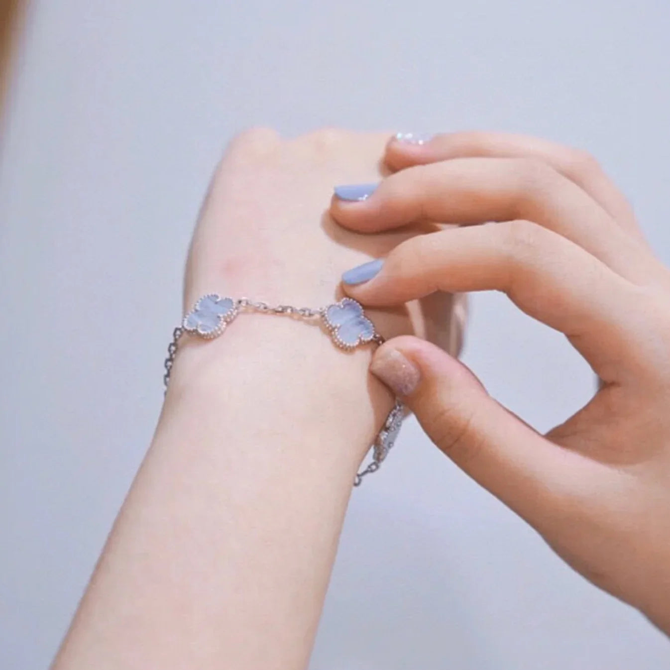 [Eternal Jewelry] CLOVER 5 MOTIF PURPLE CHALCEDONY BRACELET COLLECTION