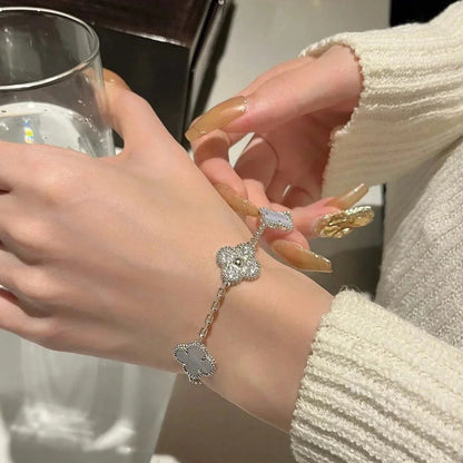 [Eternal Jewelry] CLOVER 5 MOTIF PURPLE CHALCEDONY BRACELET COLLECTION
