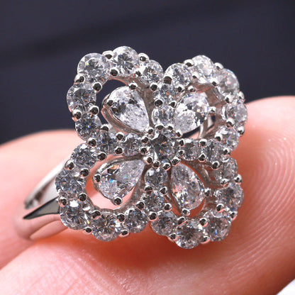 [Eternal Jewelry]LOOP RING FULL MOTIF DIAMOND 16MM SILVE