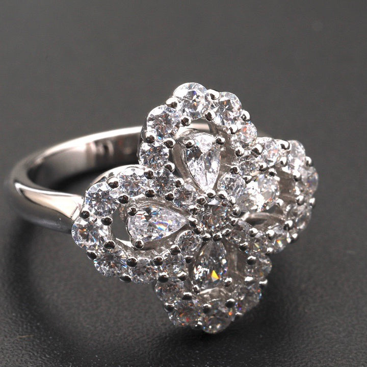 [Eternal Jewelry]LOOP RING FULL MOTIF DIAMOND 16MM SILVE