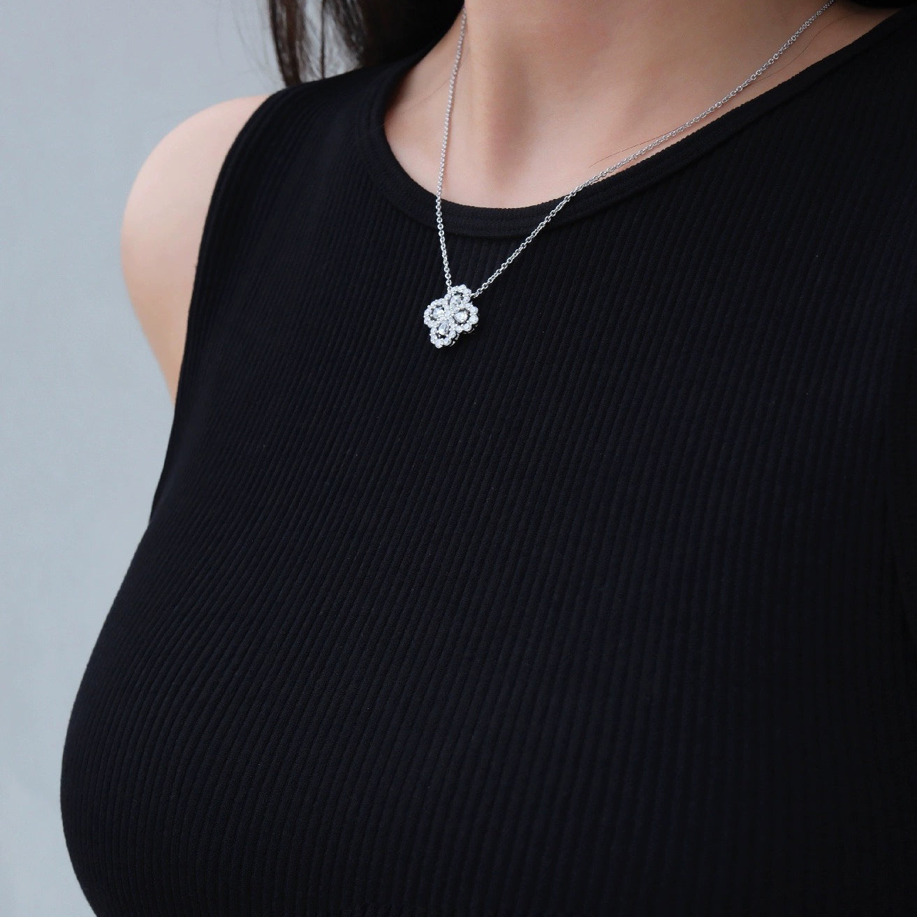 [Eternal Jewelry]LOOP NECKLACE FULL MOTIF DIAMOND COMBINATION