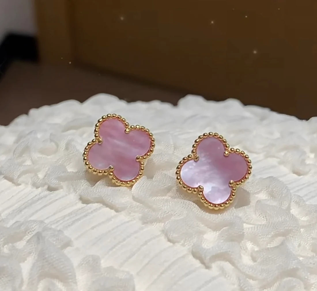 [Eternal Jewelry]Clover Mini Pink Earrings