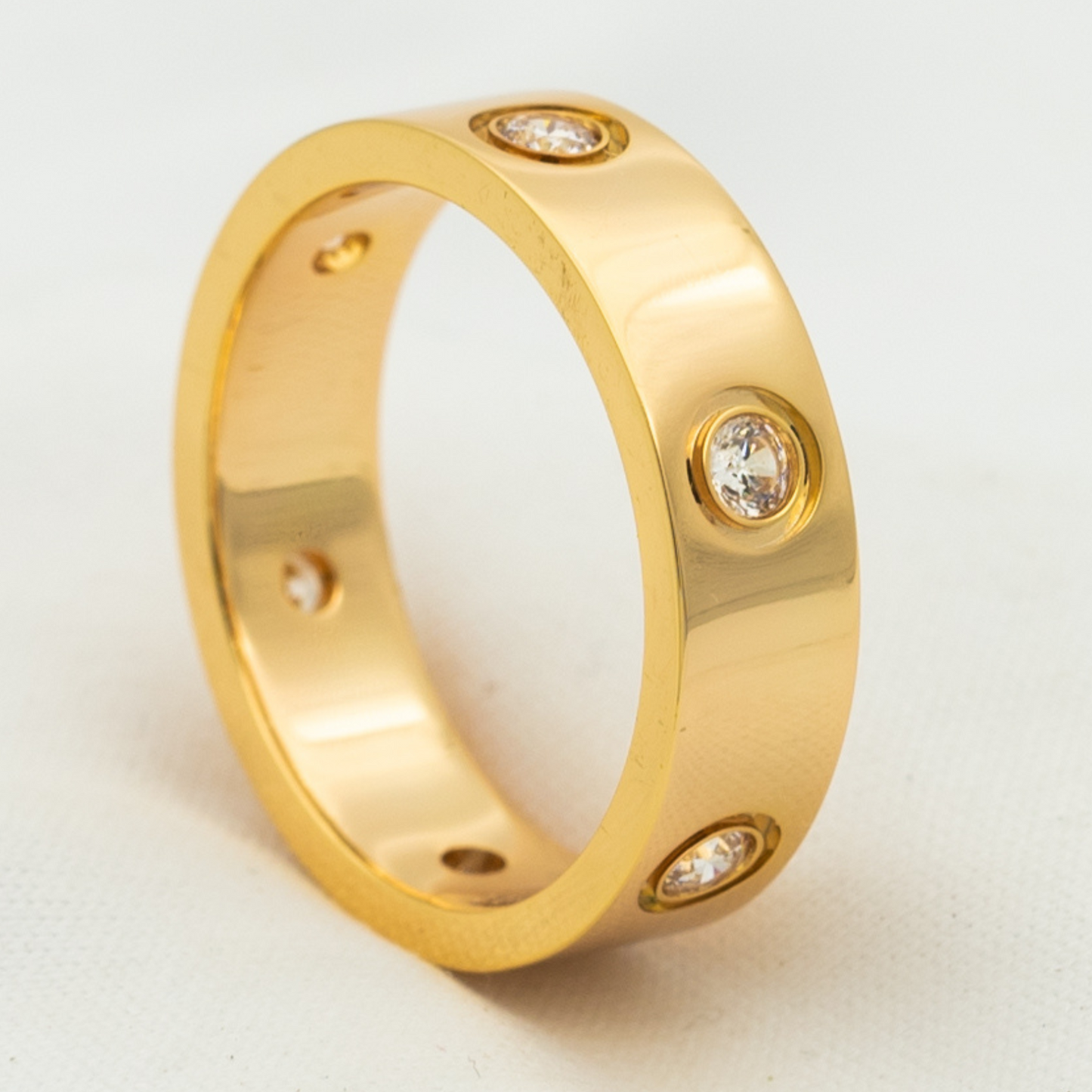 [Eternal Jewelry]LOVE RING 5.5MM 6 DIAMONDS PINK GOLD