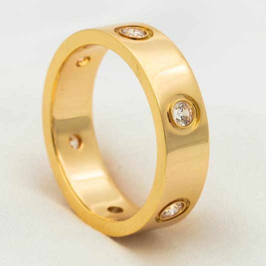 [Eternal Jewelry]LOVE RING 5.5MM 6 DIAMONDS PINK GOLD