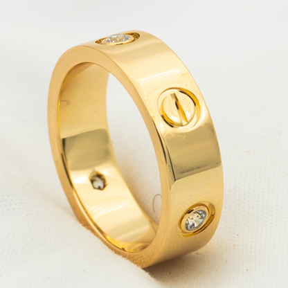 [Eternal Jewelry]LOVE RING 5.5MM 3 DIAMONDS PINK GOLD