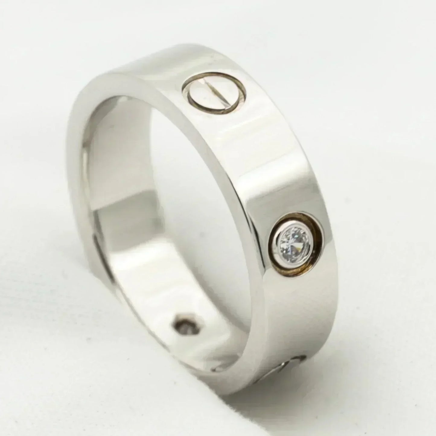[Eternal Jewelry]LOVE RING 5.5MM 3 DIAMONDS SILVER