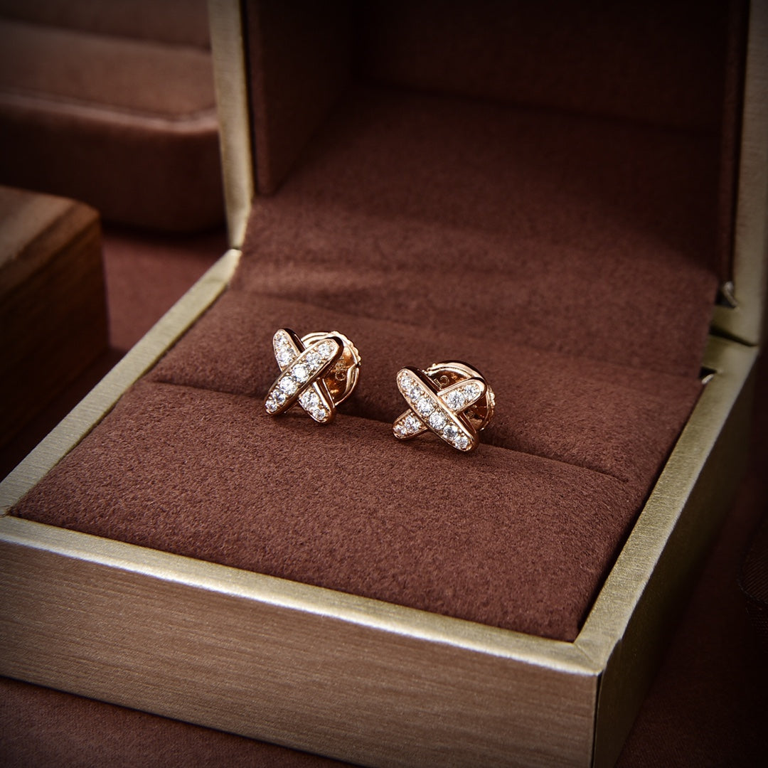 [Eternal Jewelry]JEUX DE GOLD DIAMOND EARRINGS