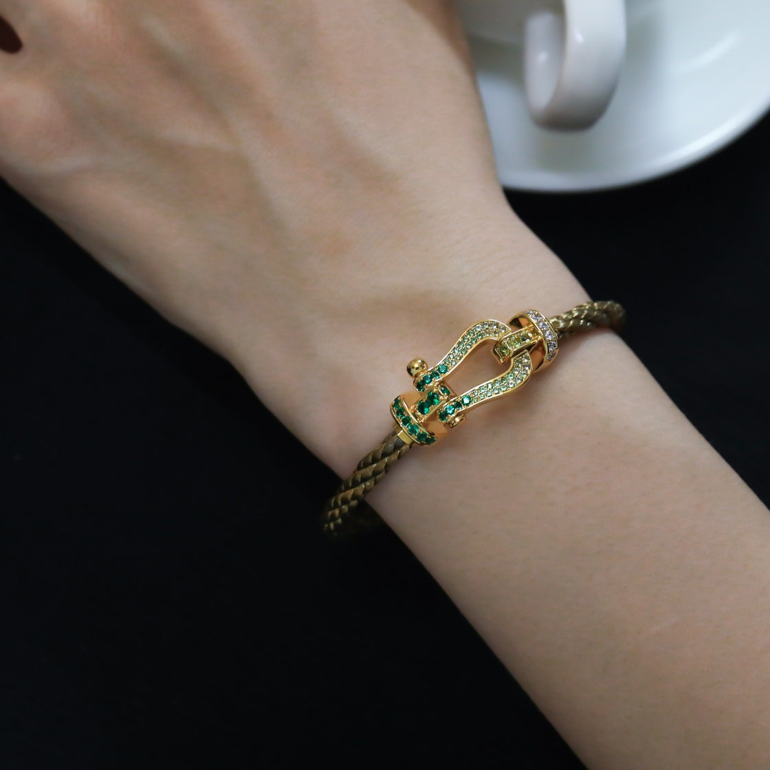 [Eternal Jewelry]FORCE 10 GOLD GREEN DIAMOND PAVED