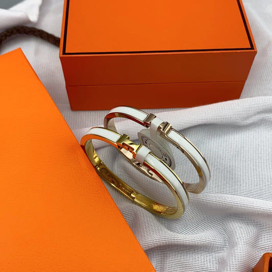 [Eternal Jewelry]CLASSIC HM CLIC WHITE 8MM ENAMEL BRACELET